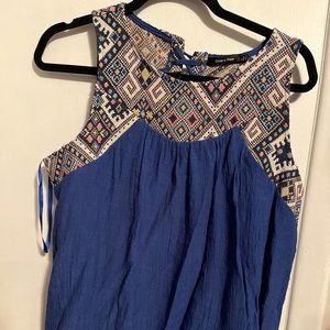 DOE & RAE TAPESTRY COTTON BLOUSE SZ L